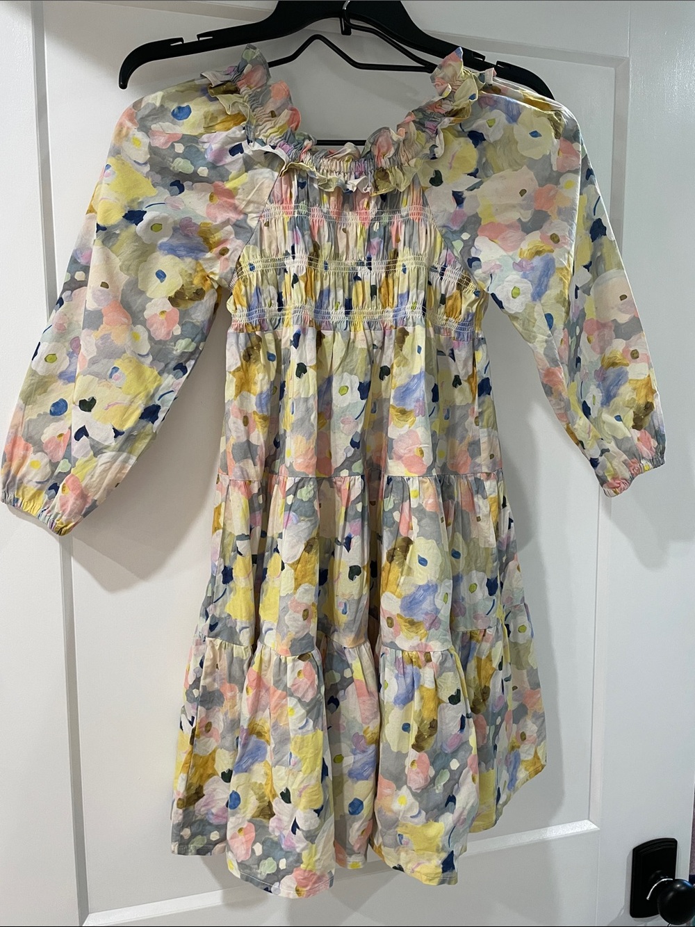 Amazon Girls Floral Smocked Tiered Dress - Yellow, Pink, Blue